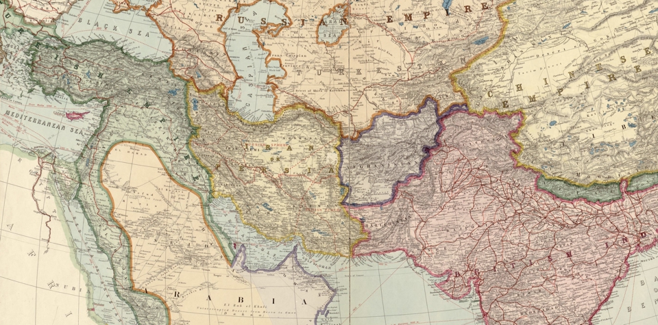 Fragment of ‘A Map of the Countries between Constantinople and Calcutta – Including Turkey in Asia, Persia, Afghanistan and Turkestan’ (Edward Stanford Ltd, 1912)