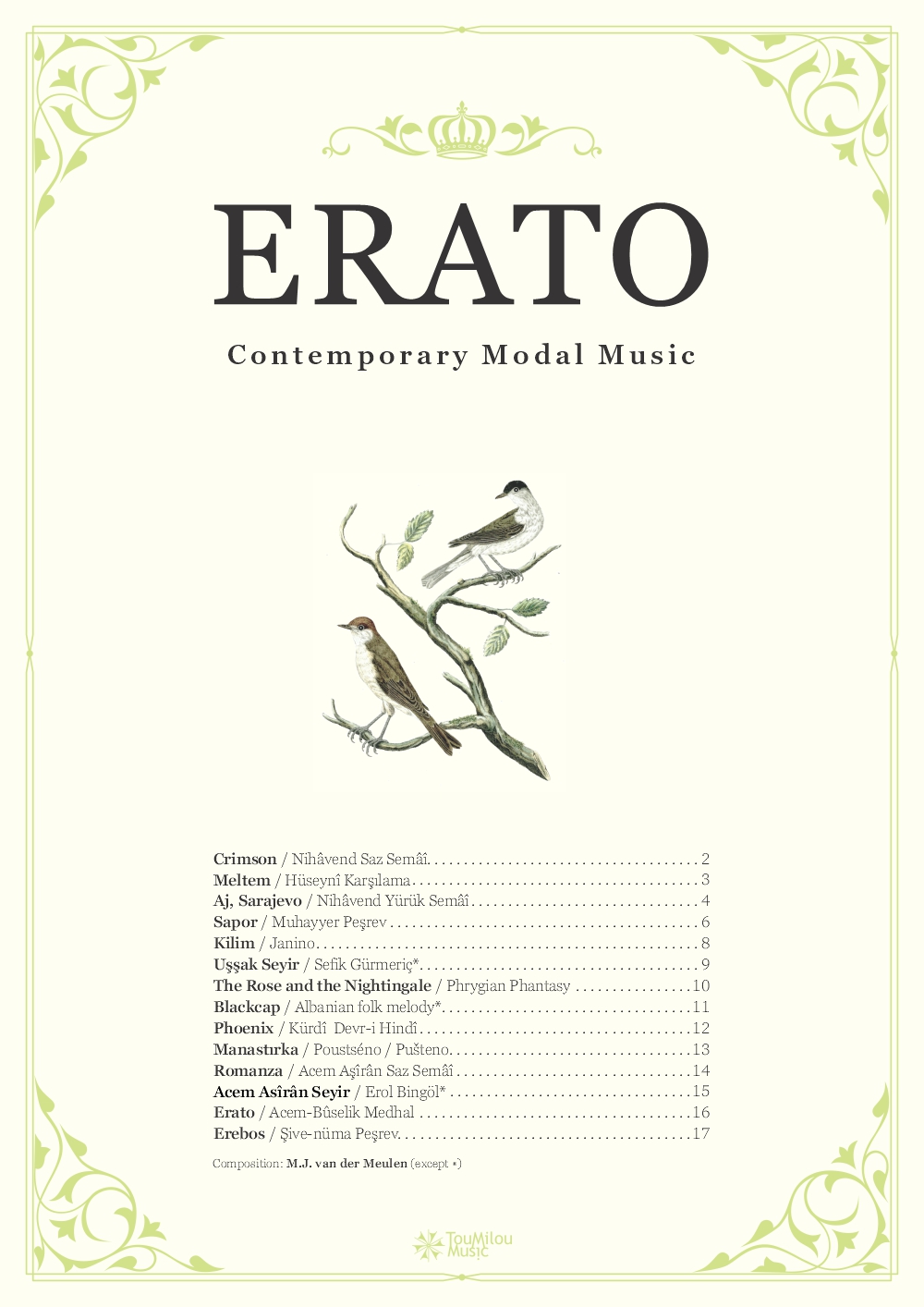 Erato, scores (Michiel van der Meulen, 2022)
